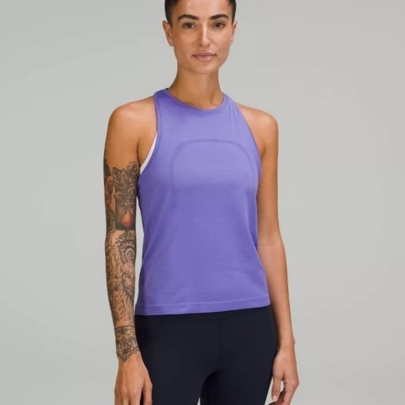 Lululemon Swiftly Tech High-Neck Tank Top 2.0 *Race Length Charged Indigo Size 0 - Picture 1 of 4